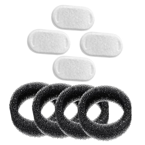 TOYZFRIENDY Filtros para Bebederos de Gatos y Mascotas Set de 8 Unidades 4 Filtros de Acero Inoxidable y 4 Almohadillas Filtrantes Repuestos para Dispensadores de Agua Filtración Eficaz