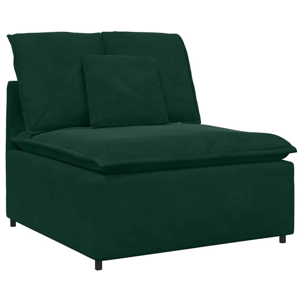 Sofá modular verde oscuro con cojín, tela de terciopelo, 324 x 105 x 64 cm, marco de metal, elemento de montaje de 3 piezas, para salón, salón y cine en casa