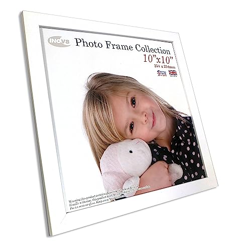 Inov8 British Made Real Wood Picture/Photo Frame 10x10" Inch(25x25cm) - Auckland 20mm Pine White - Image 2