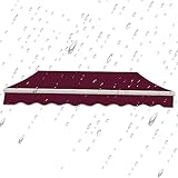 Gartenmarkise-Ersatzstoff-Oberabdeckung, wasserabweisendes Polyester-Ersatzabdeckung, Terrassen-Sonnenschutz, 280 g/m², UV & wasserabweisender Stoff (Größe: 6 x 3,5 m, Farbe: Burgunderrot)