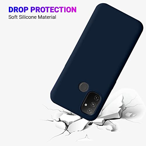 Image of LIRAMARK Liquid Silicone Soft Back Cover Case for OnePlus Nord N100 5G / 1+Nord N100 (Midnight Blue)