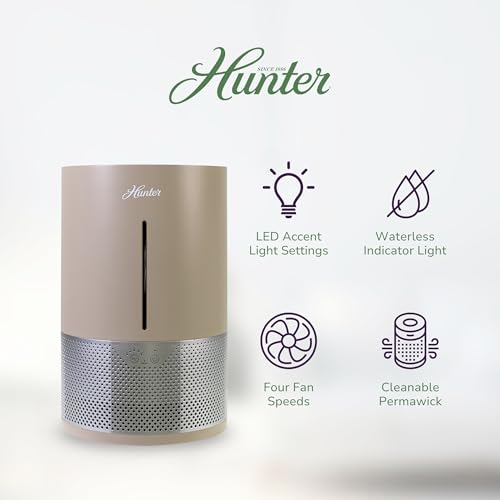 HHE150 Hunter Aspire 4.8L Evaporative Humidifier with PermaWick Filter (4.8L) - Remove Contaminants & White Dust for Clean Mist & Air – Medium Humidifier for Home, Bedroom, or Dorm - Taupe by Hunter - Used condition - Image 7