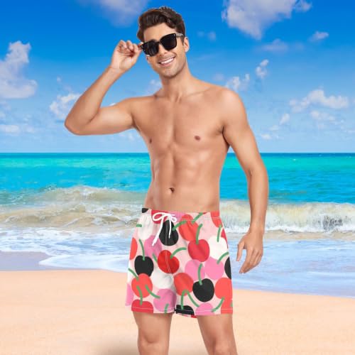Traje de baño de secado rápido para hombre bañador corto playa dibujos animados rojo 7