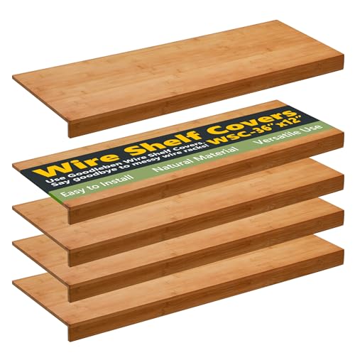 goodleben Wire Shelf Covers, Bamboo Wire Rack Covers for Home Kitchen, Office Organization Pantry and Closet (5pcs, 36" W x 12" D) by goodleben - Used condition - US$105.99