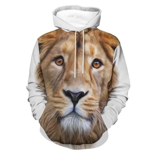 Sweat Capuche Lion Unisexe : Le Pull Confortable Contre le Froid Quotidien Taille S