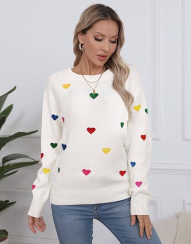 Image of Womens American Flag Sweater Crew Neck Casual Pullover Sweater