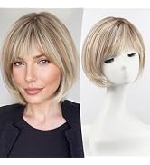 starluck Hair Topper for Women Real Human Hair 6.5x6.5 inch Base ombre Blonde with Brown Highligh...