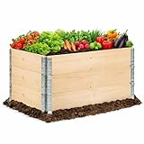 ENTIGO Hochbeet Palettenrahmen 120x80x20 cm, 3-teilig – Holz Aufsatzrahmen für Europaletten...