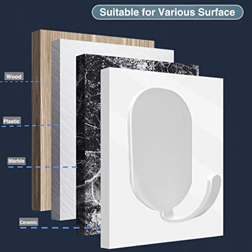 Gerhannery Kleverige haken Zelfklevende haken, 12 stuks Heavy Duty Stick On Haken Waterdichte Wandhaken Handdoekhaak, Geen Nagels Wandhangers Extra Sterke Kapstok Deurhaken voor Badkamers Keuken Toilet (Wit) - Image 5