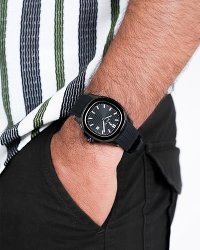 Image of Sylvi Urbanic Men's Analog Watch with Date Display, Silicone Strap, Water Resistant