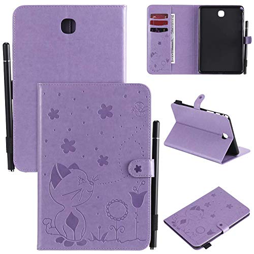 Smart Hülle für Samsung Galaxy Tab A SM-T350 {8"},Pu Leder Katze Biene Schutzhülle Case Cover mit Auto Schlaf/Wach Ständer Stift Halter
