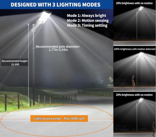 Image of Gefolly SL-9000W Solar Street Light Outdoor Solar Security Motion Lights