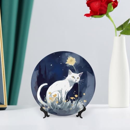Plato decorativo de porcelana Bone China blanco 6 pulgadas miniatura 6