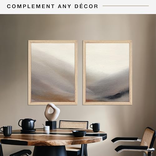 MCS Studio Gallery 18x24 Poster Frame Natural Woodgrain, Vertical & Horizontal Wall Hanging Large Picture Frame for Photos, Posters & Art Prints (2-Pack)