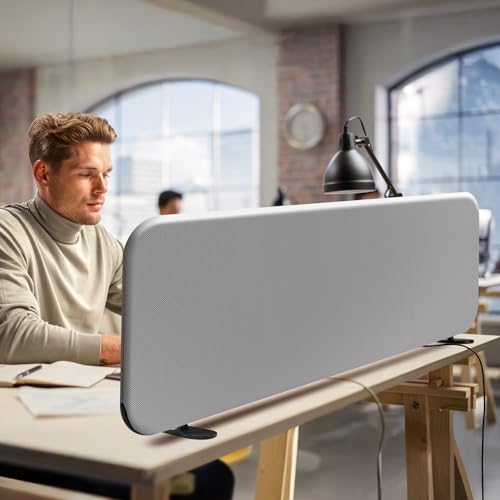 DECOLAB Desk Dividers, Portable Table Partition Screen Panel for Office, Workspace, Classroom, Student, Freestanding, Scratch Resiatance, 48'x18', Steel