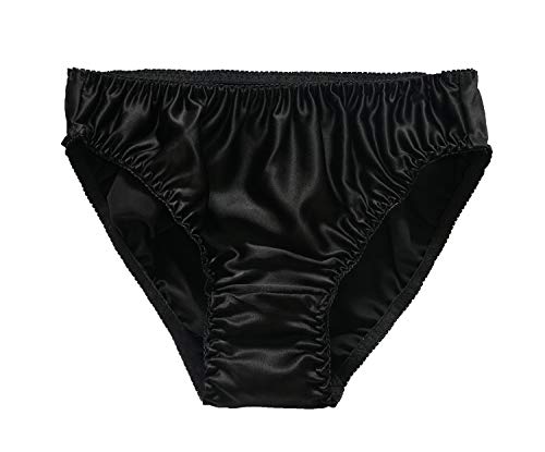 Lingdooo Women 3Pairs Pure Silk Briefs Panties Soft Smooth Healthy Bikini Classic Casual Underwear (L(Tag 2Xl), A) #TOP3