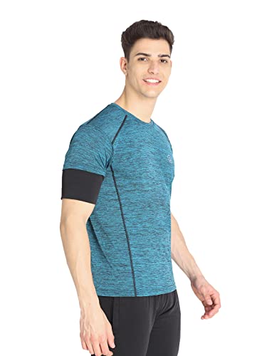 Image of CHKOKKO Men's Round Neck Half Sleeves Regular Dry Fit Gym Sports T-Shirt Sea Green L