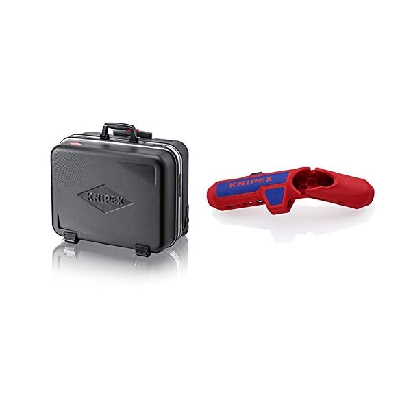 KNIPEX 00 21 41 LE Werkzeugkoffer "BIG Twin-Move" mit integrierten Rollen und Teleskopbügel leer & ErgoStrip (135 mm) 16 95 01 SB (Produkt auf SB-Karte/im Blister)