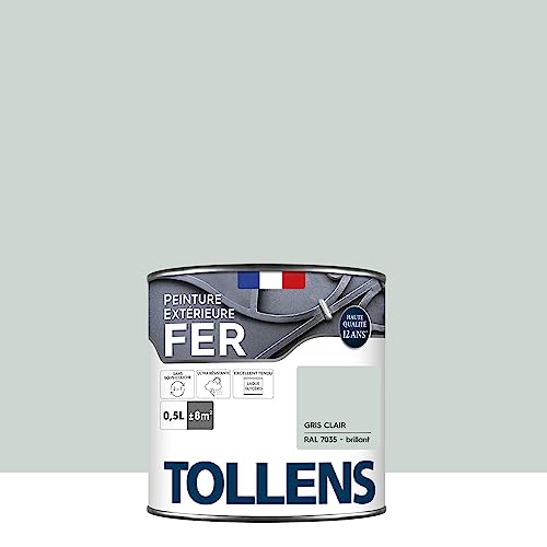 Tollens - Peinture extérieure fer 2 en 1 - Ultra Résistante - Protection antirouille - Laque Riche en Résine - Sans Sous-Couche - Entretien Facile -...