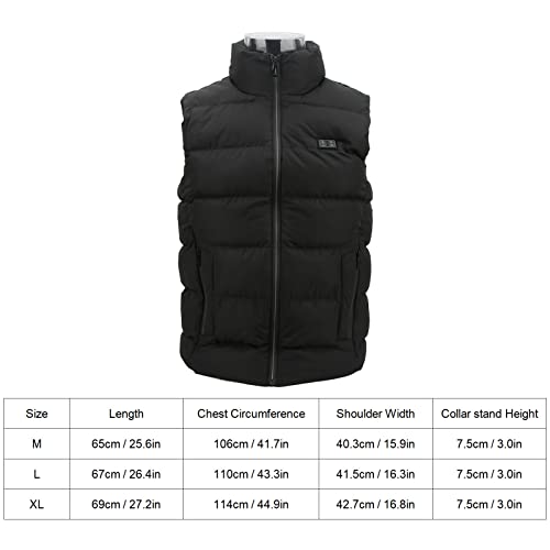 Tgoon Colete de aquecimento elétrico, gola alta, colete aquecido por USB para inverno para mulheres
