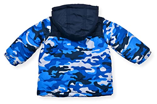 Image of Arctic Quest Boys' Bib Snow Pants and Ski Jacket Water-Resistant Snowsuit For Kids Winter Hooded Jacket, Blue Camo, 5-6