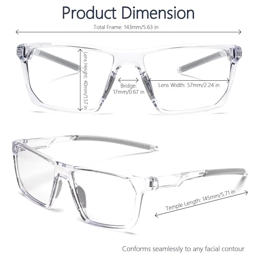 Image of Blue Light Blocking Glasses for Women Men, Square Thick Frame Anti Eyestrain & UV Glare JF6218