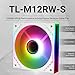 Thermalright TL-M12RW-S CPU Case Fan, 120mm Fan with ARGB Mirror Light Effect, 4pin PWM Silent Computer Cooler Inverted Fan, for Case CPU Liquid Cooler (White)
