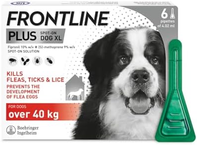 FRONTLINE Plus Flea & Tick Treatment for Extra Large Dogs - 6 Pip...