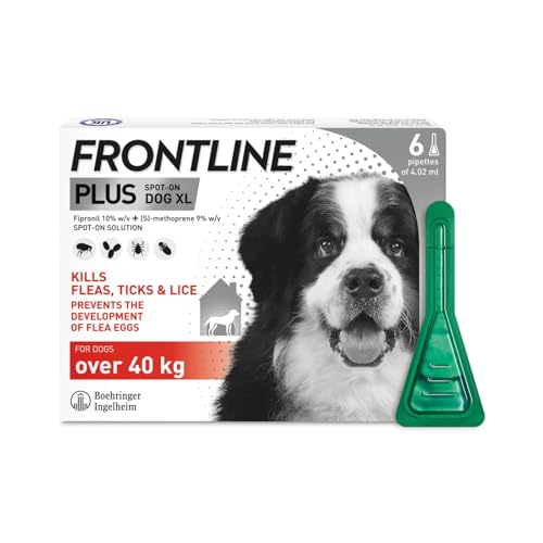 FRONTLINE Plus Flea & Tick Treatment for Extra Large Dogs - 6 Pipettes