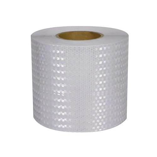 YUZGUHEY Reflective tape, Self Adhesive Fluorescent Reflector Warning Tape, 5-20cm Multicolor For Vehicles Boats Trailers(Wit,15cm)