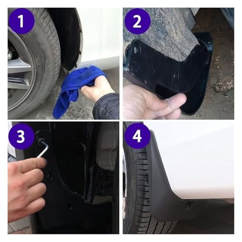 Garde-boue 4 bavettes résistantes avant arrière pour Navara D23 - 4