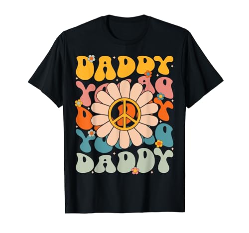 Daddy Birthday Party Retro Groovy Daddy Matching Family T-Shirt