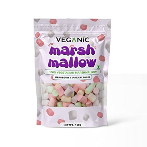 Veganic Block Marshmallows Pure Veg 175g 80 Pieces Strawberry Vanilla Flavor Mini Marshmallow Candy Soft And Tasty Candy Perfect For Kids Adults
