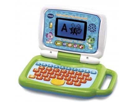 Ordi Tablette p'tit Genius Touch Vert 2 en 1 - Set Jeu éducatif électronique Enfant avec Carte Tigre
