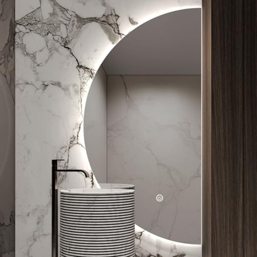 Miroir mural LED demi-lune pour transformer l'ambiance de votre salle de bain