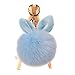 URSFUR Artificial Rabbit Ear Fur Ball - Fluffy Pom Pom Balls with Keychain Hook -Fluffy Pompom Phone Bag Charm Pendant