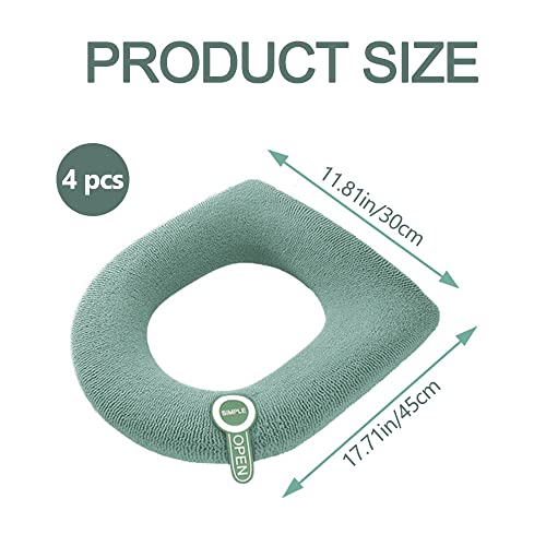 Gukasxi 4 Stück WC-Sitzwärmer Toilettensitzauflagen, Toilettensitzbezug Warm mit Griff, Waschbare Toilettensitzauflagen für Alle WC-Sitze – Bild 6