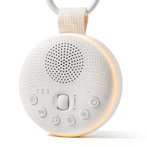 White Noise Machine for Baby & Adults with 21 Relaxing Sounds & Adjustable Night Light, Rechargeable...
