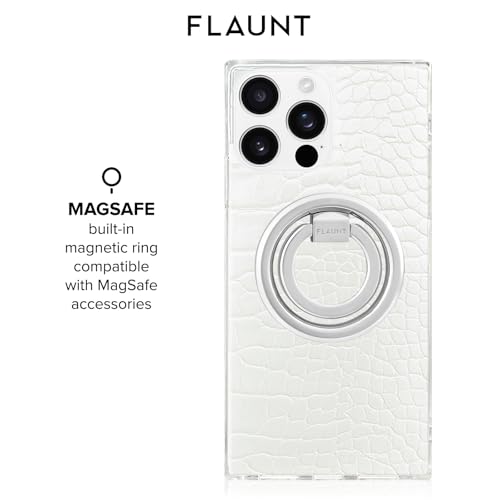 Flaunt Official Square iPhone 16 Pro Case - White Crocodile - image 5