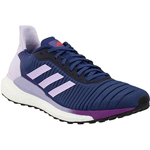 adidas Womens Solar Glide 19 W Athletic Shoe, Indigo-White-Purple Tint, 7 M US