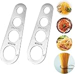 Boîte de 2 Outil de mesure des pâtes spaghetti en acier inoxydable avec 4 Portion de service pour mesurer correctement Spaghetti- Gadgets de cuisine Salesdude, Argent, 7-1/4 pouces, c-30