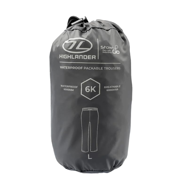 Pantalon imperméable HIGHLANDER Stow & GO gris L pour se protéger efficacement de la pluie
