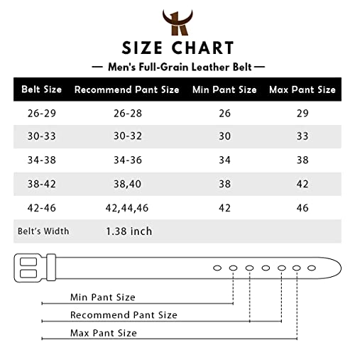 Image of KEECOW Men's 100% Italian Cow Leather Belt Men With Anti-Scratch Buckle,Packed in a Box