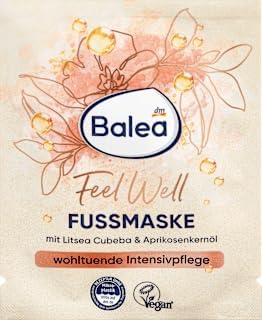 Feel Well Litsea Cubeba maska do stóp i olej z pestek moreli, 15 ml, niemiecka marka DM - kompatybilna z balea - Fußmaske Feel Well Litsea Cubeba & Aprikosenkernöl, 15 ml