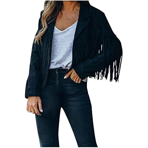 Faux Suede Fringe Jacket for Women Cover