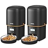 Yuposl Automatic Pet Feeder - 16-cup/135-oz for Cat/Dog, Pet Feeder with Over 180-day Battery Life, Automatic Dog Feeders with 1-6 Meals Control, Pet Feeder Cat Food Dispenser for Dry Food, 2 Packs