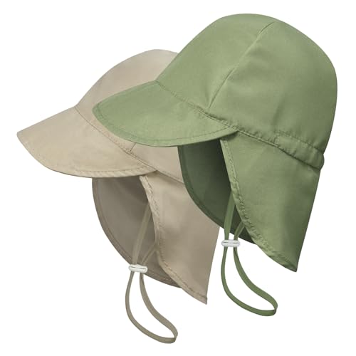 Image of ECOSUMA 2 Pack Baby Sun Hats UPF 50+ Toddler Beach Hat for Girls Boys 0-4 Years