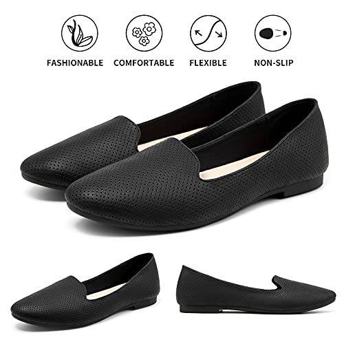 Hash Bubbie Women Ballet Black Flats Shoes Comfortable Slip On Shoes Casual Dress Shoes（Black.us7） #TOP3