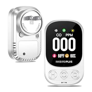 Carbon Monoxide Alarm INKBIRDPLUS HD08 Carbon Monoxide Detector with Alarm, 3-in-1 Gas Quality Monitor CO Temperature Humidity Meter, CO Gas Monitor Home Hotel Trip Camp RV