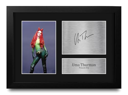 HWC Trading Uma Thurman Batman & Robin 1997 Poison Ivy Gifts Printed Signed Autograph Picture for Movie Memorabilia Fans - A4 Framed